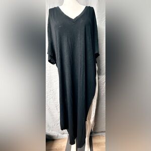 Anthropologie Black V-Neck Top With High Side Slits